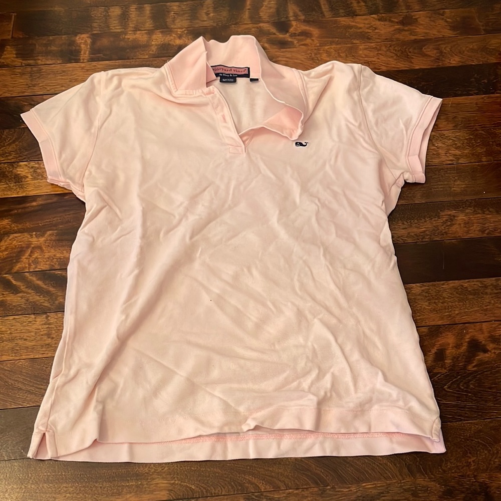 Vineyard Vines pink navy polo